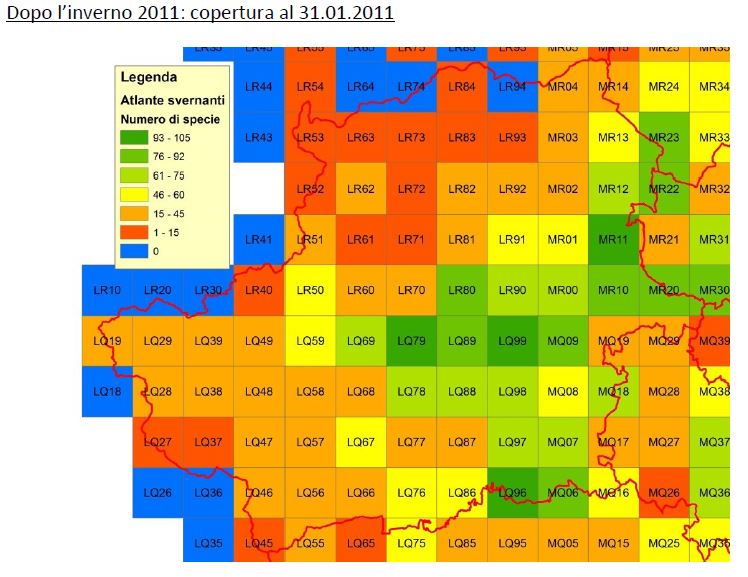 Atlante dei nidificanti e degli uccelli d'Italia in inverno 2009-2015