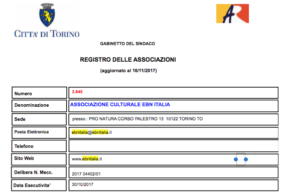 EBN Italia Associazione Culturale presso il Comune di Torino